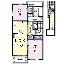 スカイ・ノムラ2 2LDKの間取図画像