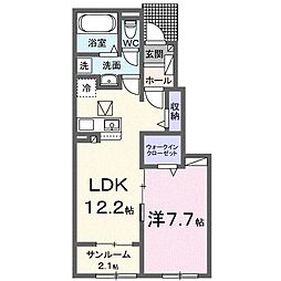 グリーンハウス檀紙 1LDKの間取図画像