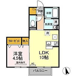 リビングタウン高松中央A 1LDKの間取図画像