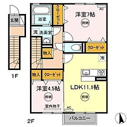 Sunshine前田C 2LDKの間取図画像
