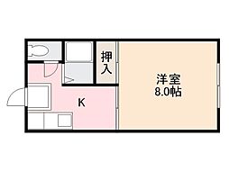 ホワイトハイツ松井A 1Kの間取図画像