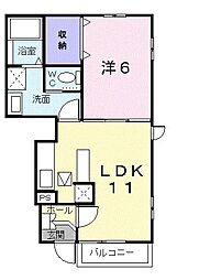 アメニティハイツ川島2 1LDKの間取図画像
