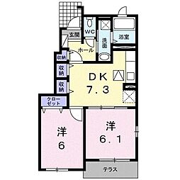 アルテスタ 2DKの間取図画像