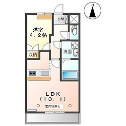 エルビス今里3 1LDKの間取図画像