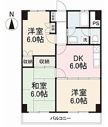 阿部ロイヤルハイツ 3DKの間取図画像