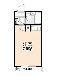 アムズ2 ワンルームの間取図画像