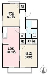 ロイヤルコート屋島A 2LDKの間取図画像