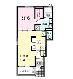 アルバーダ1 1LDKの間取図画像