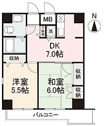 カサール三石庵 2DKの間取図画像