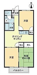 フォブール大井A 3DKの間取図画像