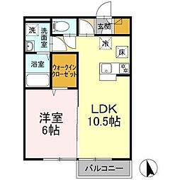 リビングタウン高松中央A 1LDKの間取図画像