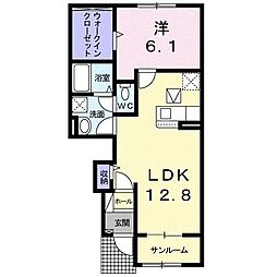 クラール飯田町A 1LDKの間取図画像