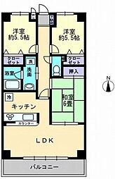 サンリッチ久保 3LDKの間取図画像
