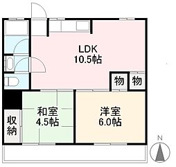 ヴェルヴィル木太 2LDKの間取図画像