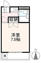 オーレックス扇町 1階1Kの間取り