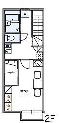 レオパレス栗林・南 1Kの間取図画像