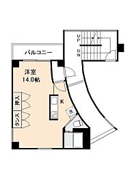 ＴＷＩＮＳ 3階ワンルームの間取り