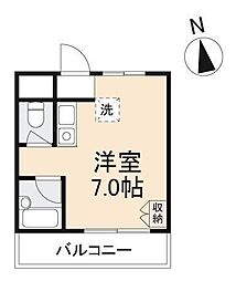 CALVERT西宝町 ワンルームの間取図画像