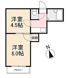 シャンボール峰山 2Kの間取図画像