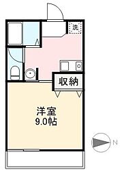 コンフォートA 1Kの間取図画像