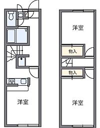 レオパレスWing 2DKの間取図画像