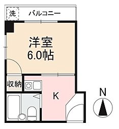 ＤＥＡＲマンション 3階1Kの間取り