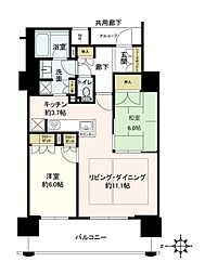 クレヴィア大阪福島 2LDKの間取り