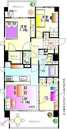 サンフル芝浦キャナルオーパス 3LDKの間取図画像