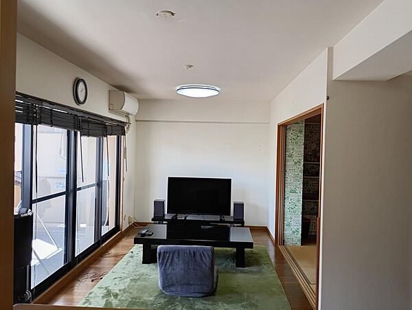 居住時LDK。南に全面ワイドに面しとても明るいです