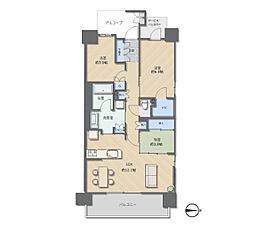 ブランズ城東中央 2SLDKの間取図画像