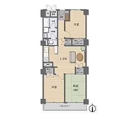 夕陽ケ丘スカイハイツ 3LDKの間取図画像