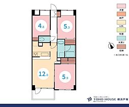アークエルム磯子台 3LDKの間取図画像