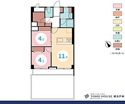 シャンボール大森 2LDKの間取図画像