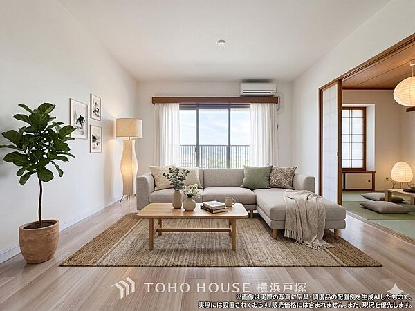 「Living room」柔らかな色合いのフローリングと清潔感の溢れるクロスが明るい空間を創り出しているリビングダイニング。憩いの場に相応しく、ここで楽しむ家族の時間が絆をより深めてくれそうです。