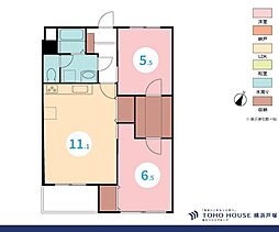 篠原コーポラスE棟 2LDKの間取図画像
