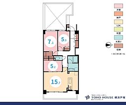 モリスガーデンヒルズ井土ヶ谷 3LDKの間取図画像