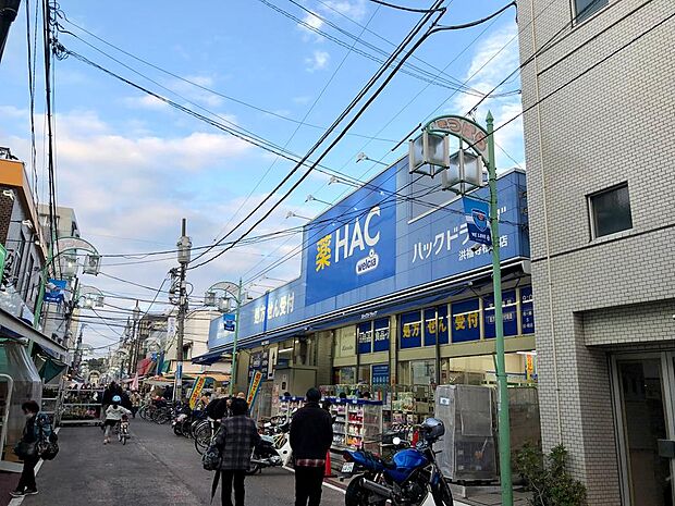 ハックドラッグ洪福寺松原店まで約550m。医薬品をはじめ、日用品や化粧品、食品など幅広い商品を取り扱うドラッグストア。暮らしに必要な品をまとめて揃えられます。