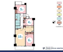 湘南鷹取・ミセスカーム 3LDKの間取図画像