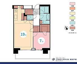 ザ・タワー横浜北仲 1LDKの間取図画像