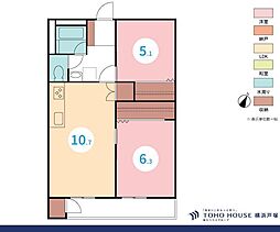 ぐみさわ東ハイツ4号棟 2LDKの間取図画像