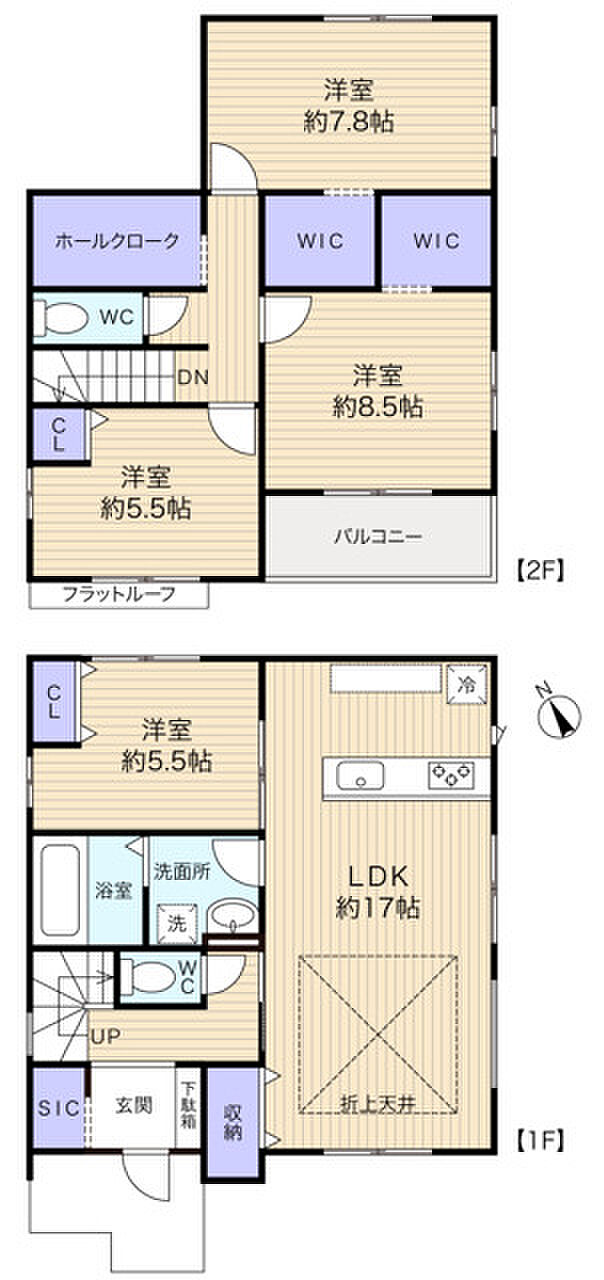 家族が集まるLDK約17帖は折上げ天井の開放感のある広い空間に　