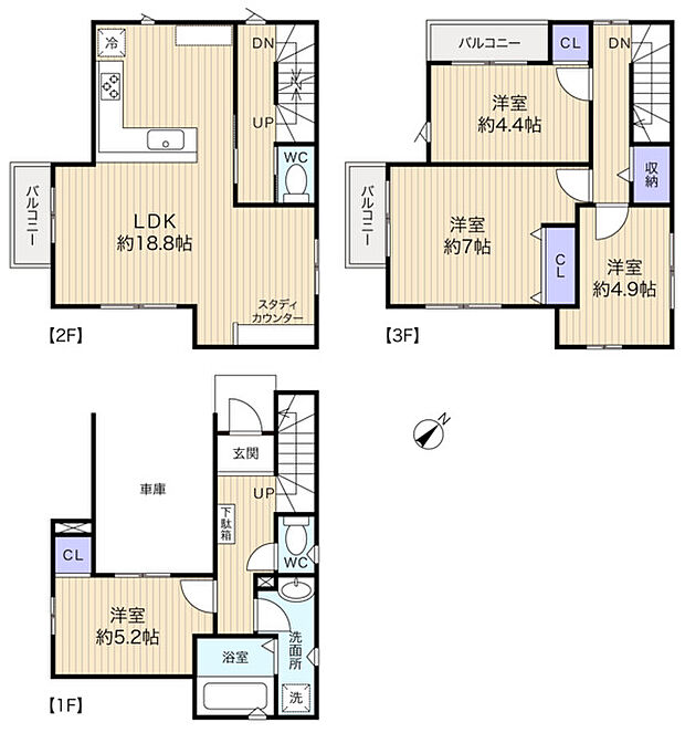 家族のコミュニケーションが増すリビングイン階段を採用