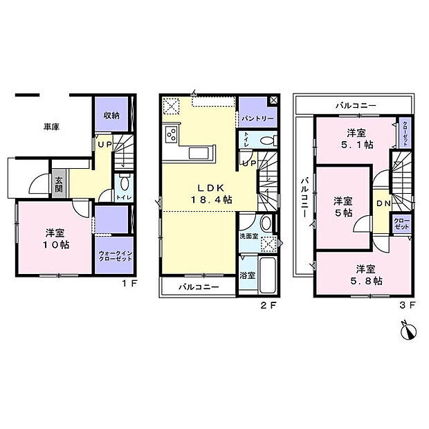採光や風通しを確保しながら家族のプライバシーも守れる2Fリビングの住まい