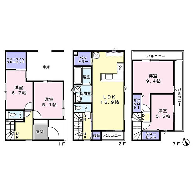 南西側道路接道の採光に恵まれた住まいです