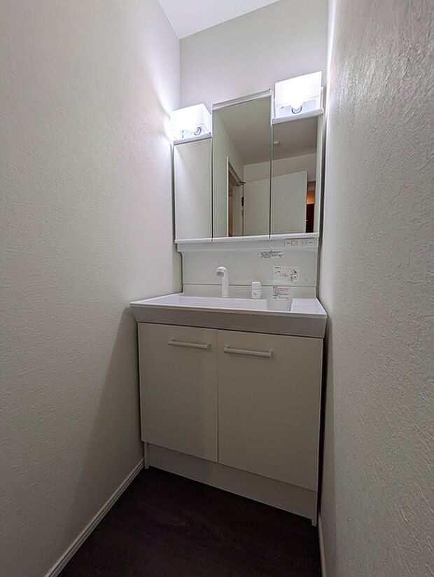 身だしなみを整えやすく、洗面用品などが多く収納できる洗髪洗面化粧台