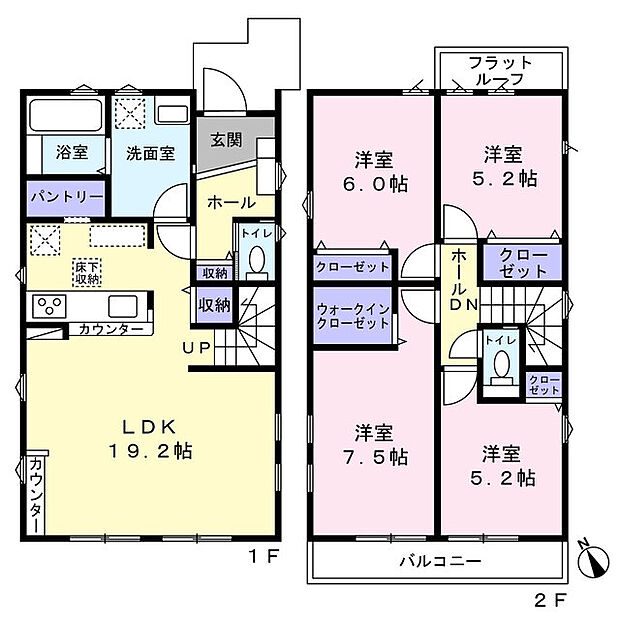 家族のコミュニケーションが取りやすいリビングイン階段採用
