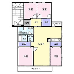 習志野香澄一丁目住宅1-2-5 4LDKの間取図画像