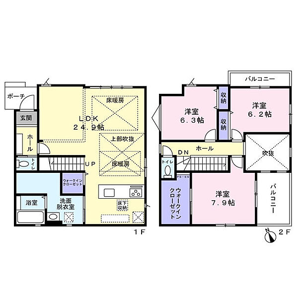 採光を重視したリビングに吹き抜けのある住まい　