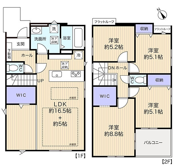 家事動線を意識した水まわりが集中した間取り♪