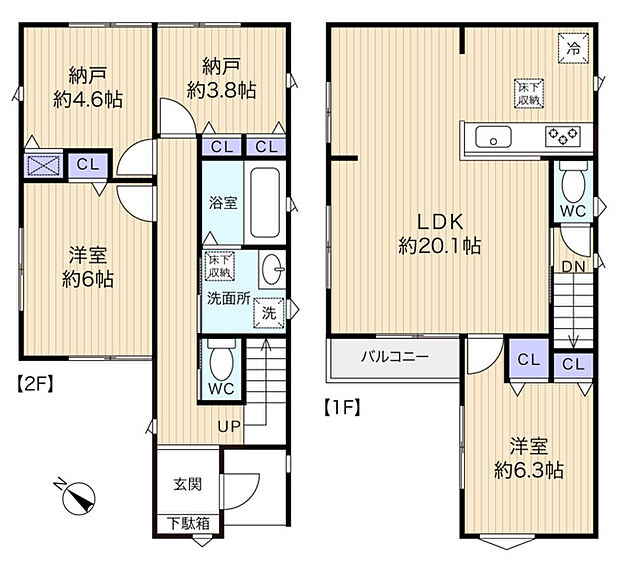 明るい光と開放的な景色を楽しめる2階リビングの住まい